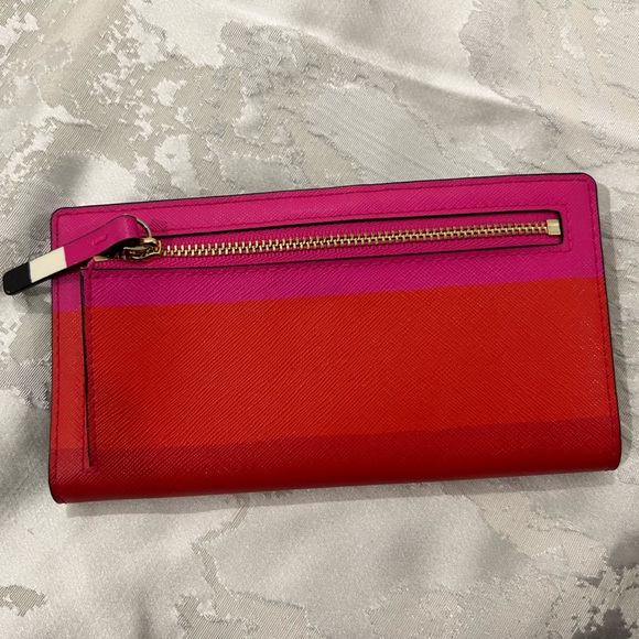 Kate Spade Classic Striped Wallet and Card Holder - Red, Pink, White, Black - Picture 2 of 5